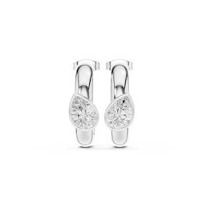 Virelia Pear Diamond Hoop Earrings