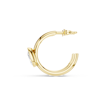 Virelia Pear Diamond Hoop Earrings