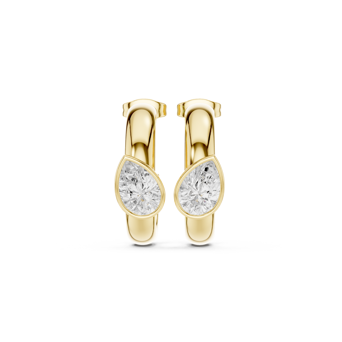 Virelia Pear Diamond Hoop Earrings