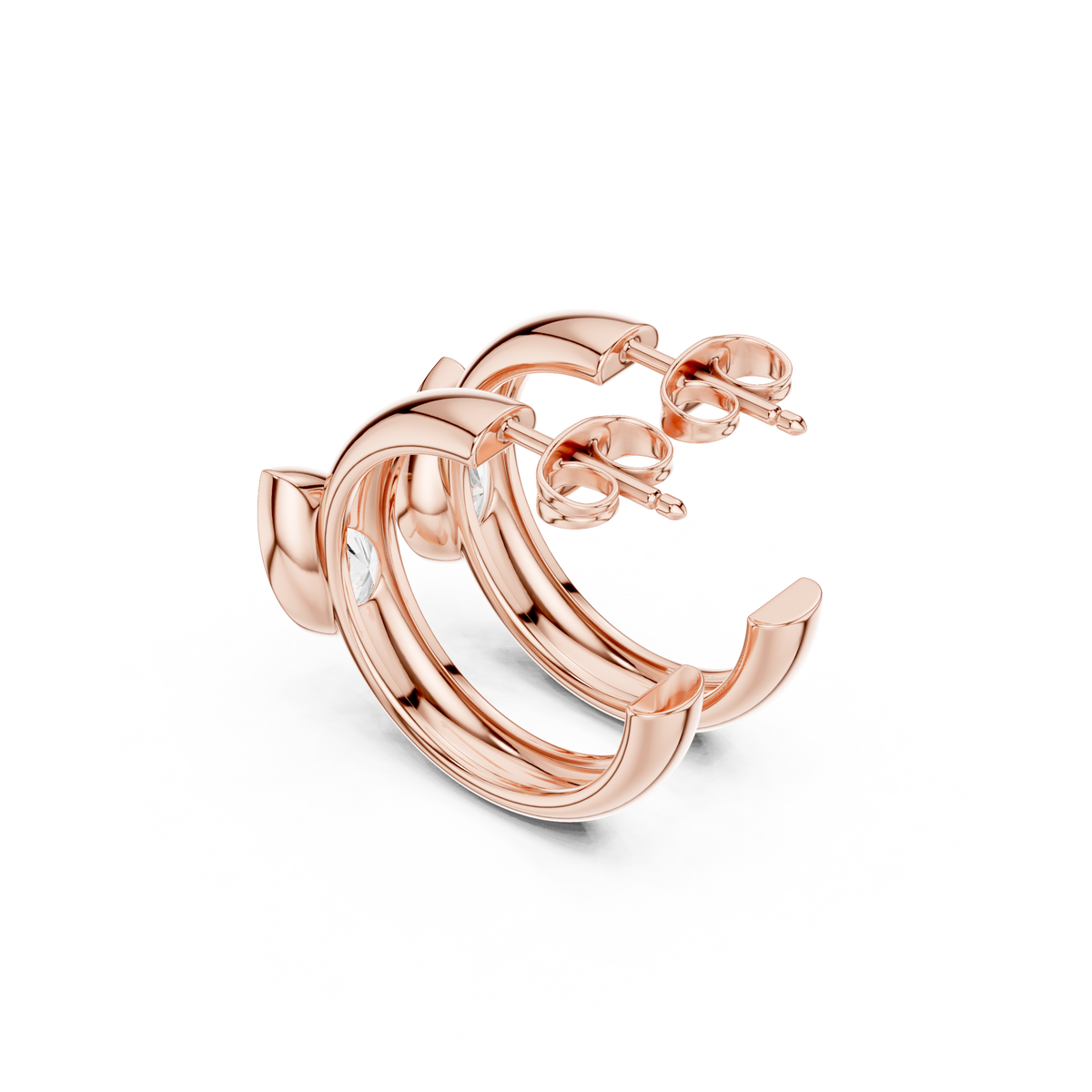 Virelia Pear Diamond Hoop Earrings
