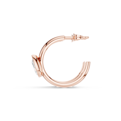 Virelia Pear Diamond Hoop Earrings