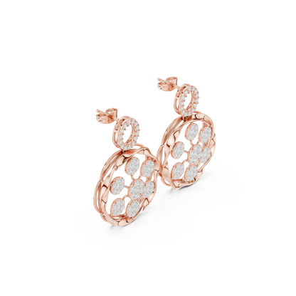 Seralune Round Diamond Floral Drops