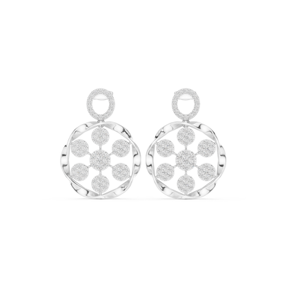 Seralune Round Diamond Floral Drops