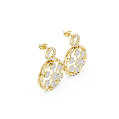 Seralune Round Diamond Floral Drops
