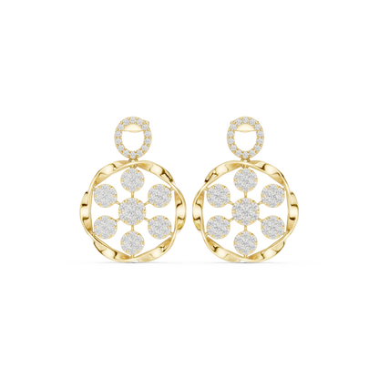 Seralune Round Diamond Floral Drops
