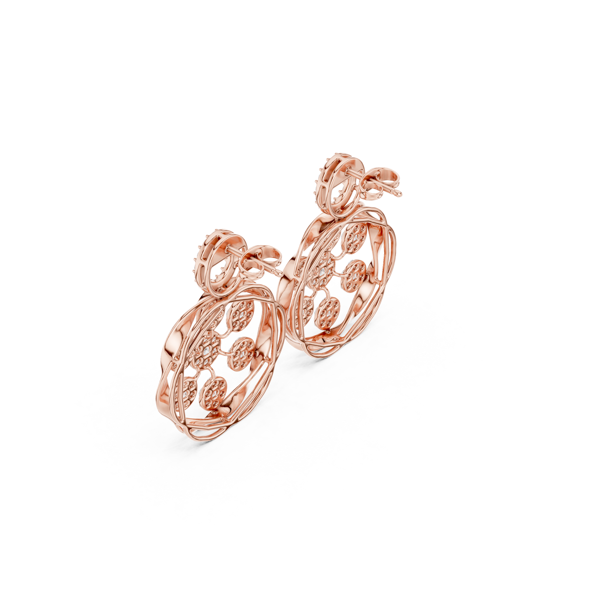 Seralune Round Diamond Floral Drops