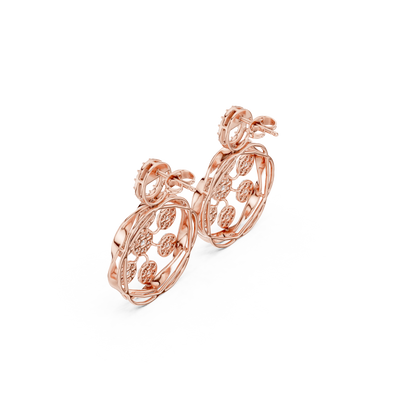 Seralune Round Diamond Floral Drops