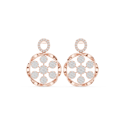 Seralune Round Diamond Floral Drops
