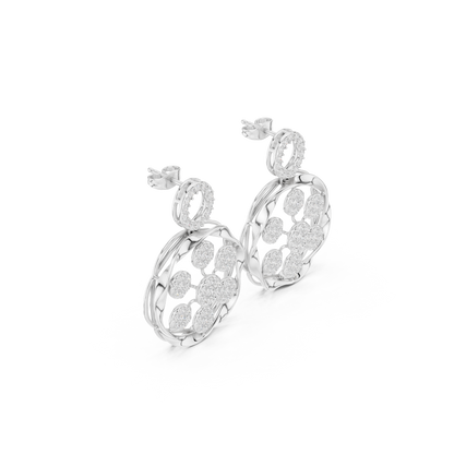 Seralune Round Diamond Floral Drops