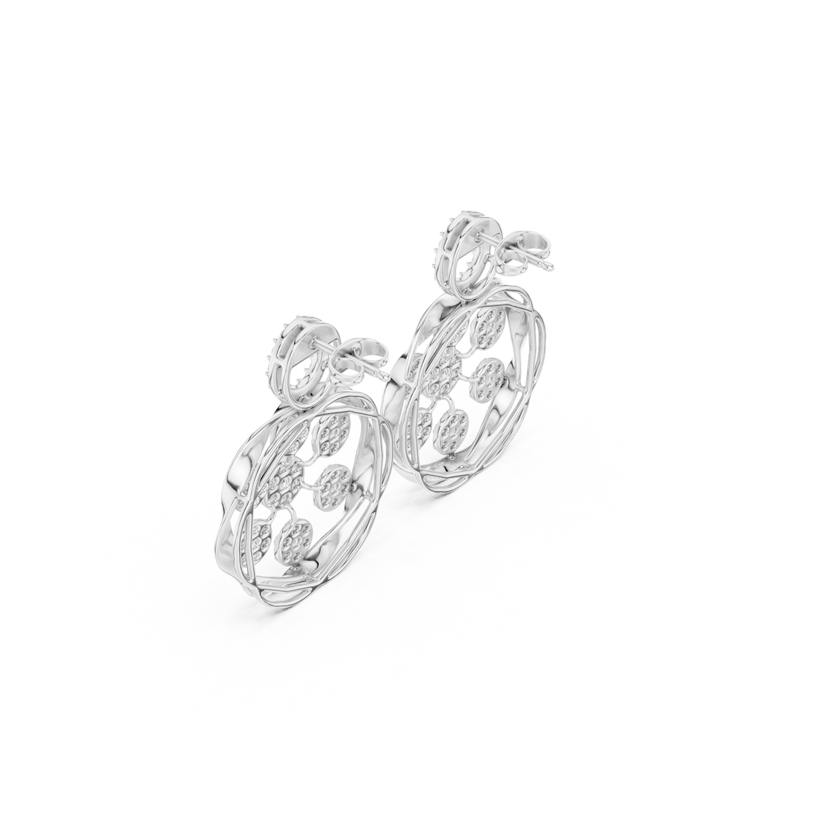Seralune Round Diamond Floral Drops