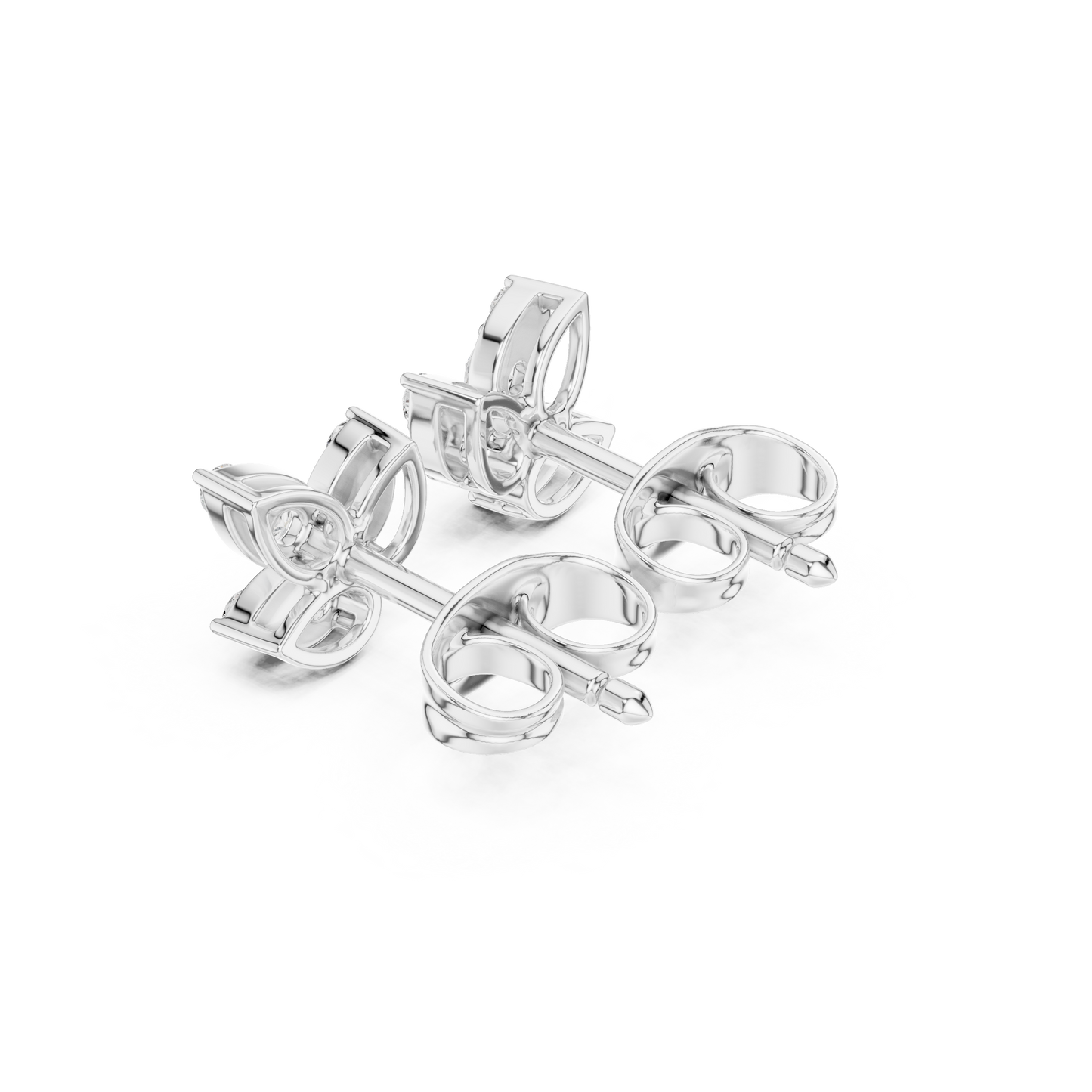 Flutter Bloom Moissanite Butterfly Stud Earrings in 925 Sterling Silver