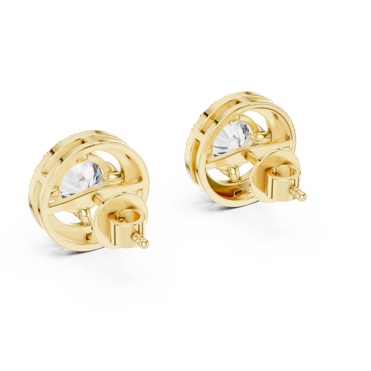Aurelia Imperial Halo Solitaire Studs