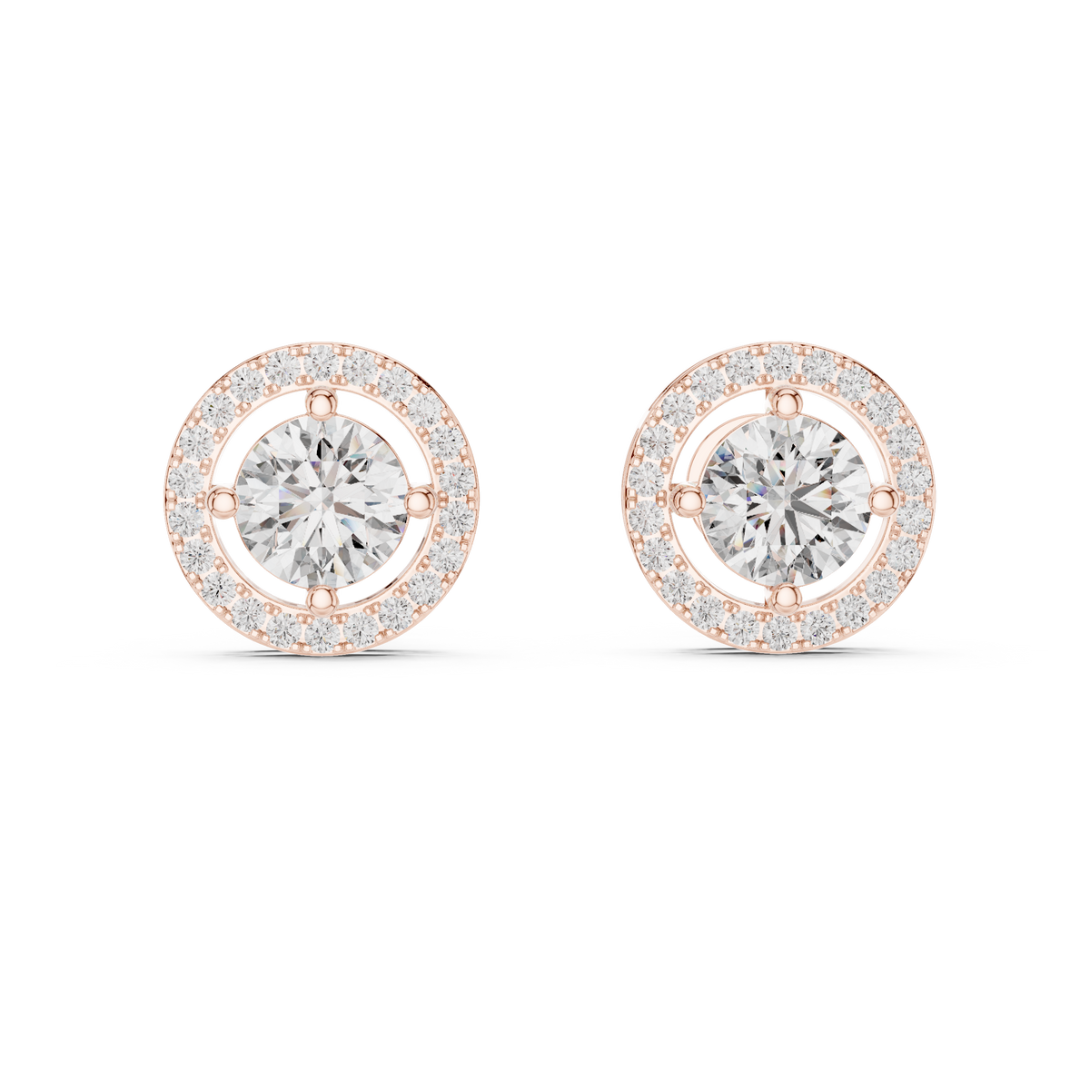 Aurelia Imperial Halo Solitaire Studs