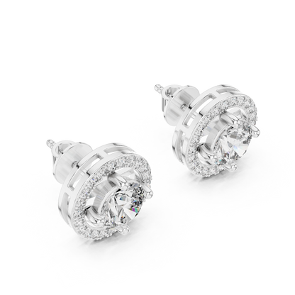 Aurelia Imperial Halo Solitaire Studs