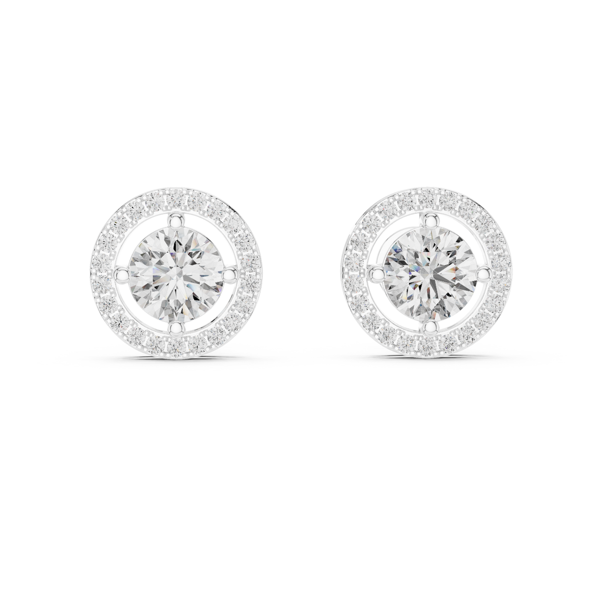 Aurelia Imperial Halo Solitaire Studs