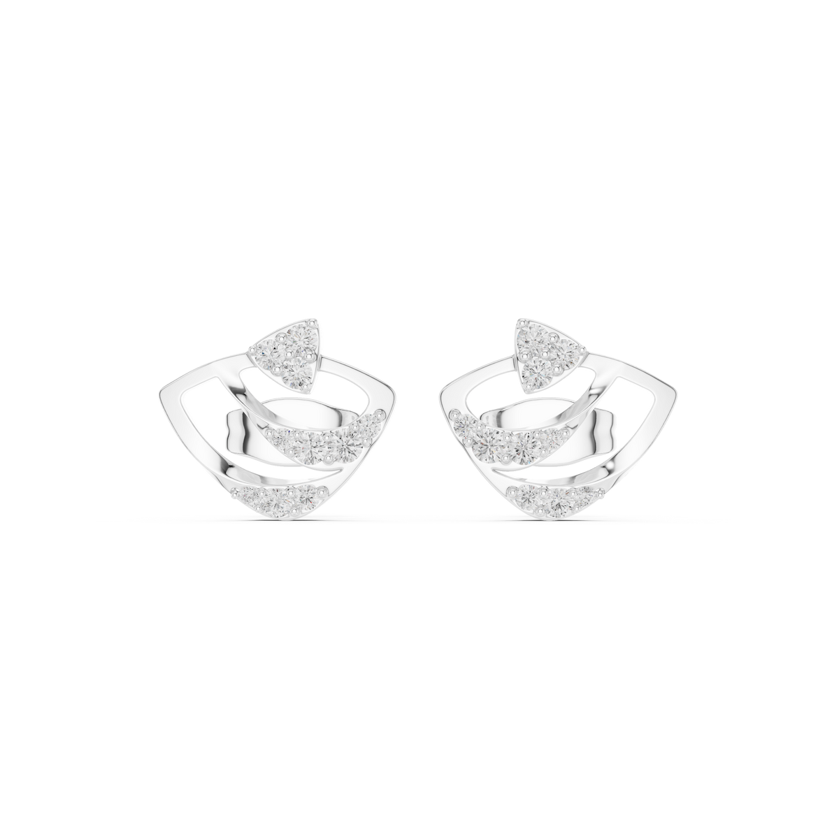 Viresta Geometric Diamond Loop Studs