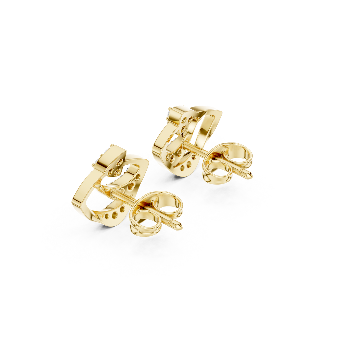 Viresta Geometric Diamond Loop Studs