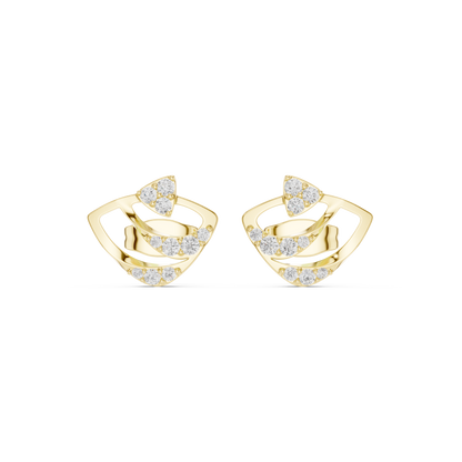 Viresta Geometric Diamond Loop Studs
