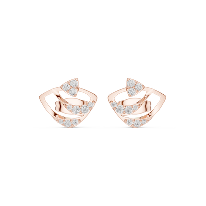 Viresta Geometric Diamond Loop Studs