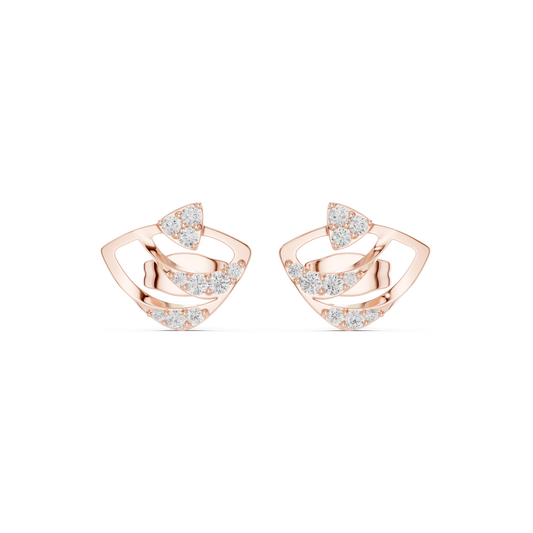 Viresta Geometric Diamond Loop Studs
