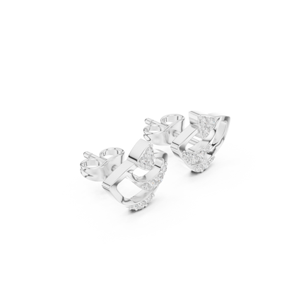 Viresta Geometric Diamond Loop Studs