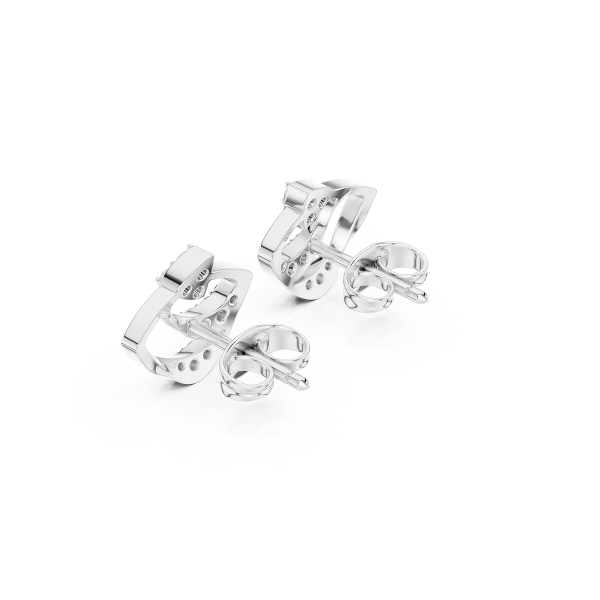Viresta Geometric Diamond Loop Studs