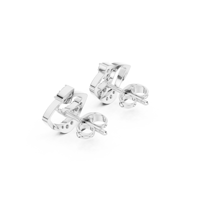 Viresta Geometric Diamond Loop Studs
