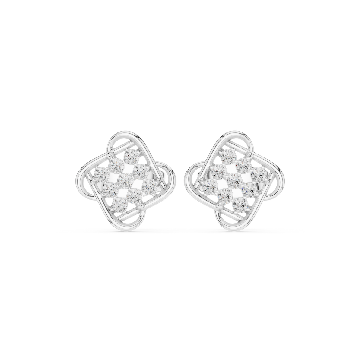 Elviora Geometric Diamond Lattice Studs