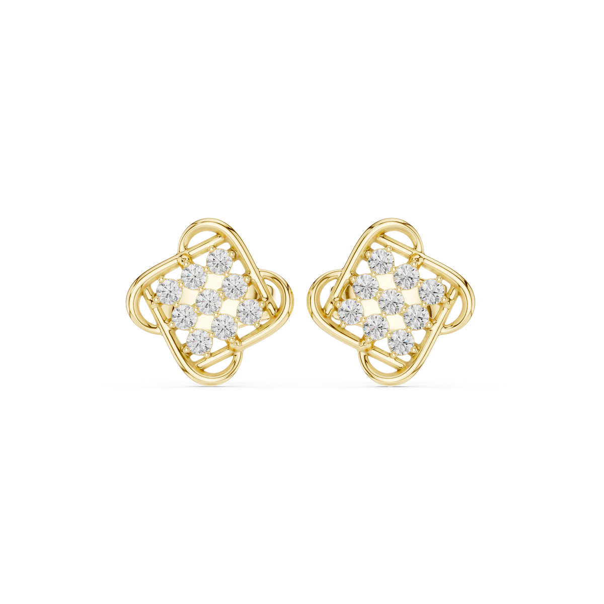 Elviora Geometric Diamond Lattice Studs