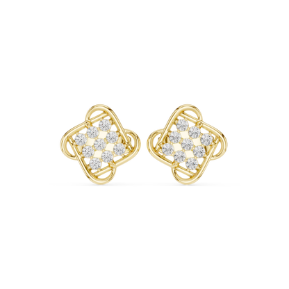 Elviora Geometric Diamond Lattice Studs