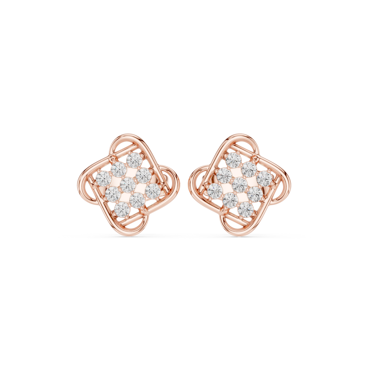 Elviora Geometric Diamond Lattice Studs