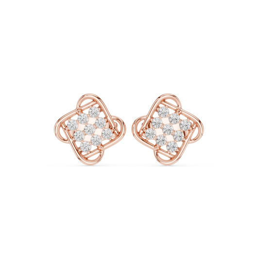 Elviora Geometric Diamond Lattice Studs