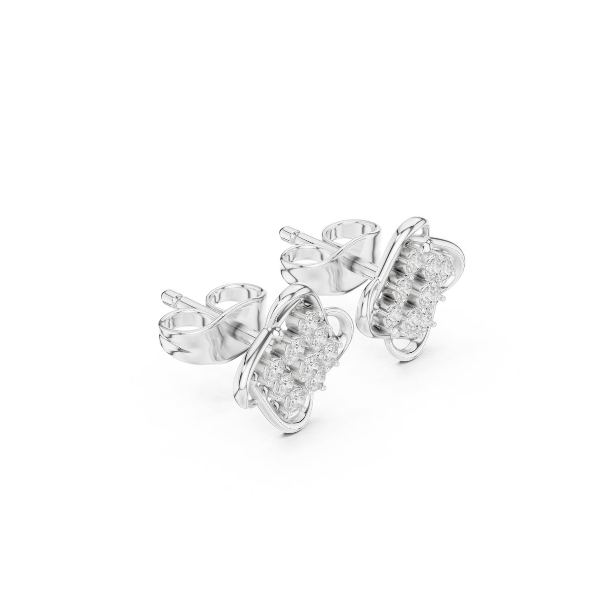 Elviora Geometric Diamond Lattice Studs