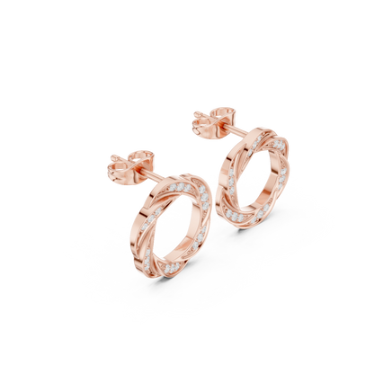 Zavienne Interwoven Diamond Loop Studs