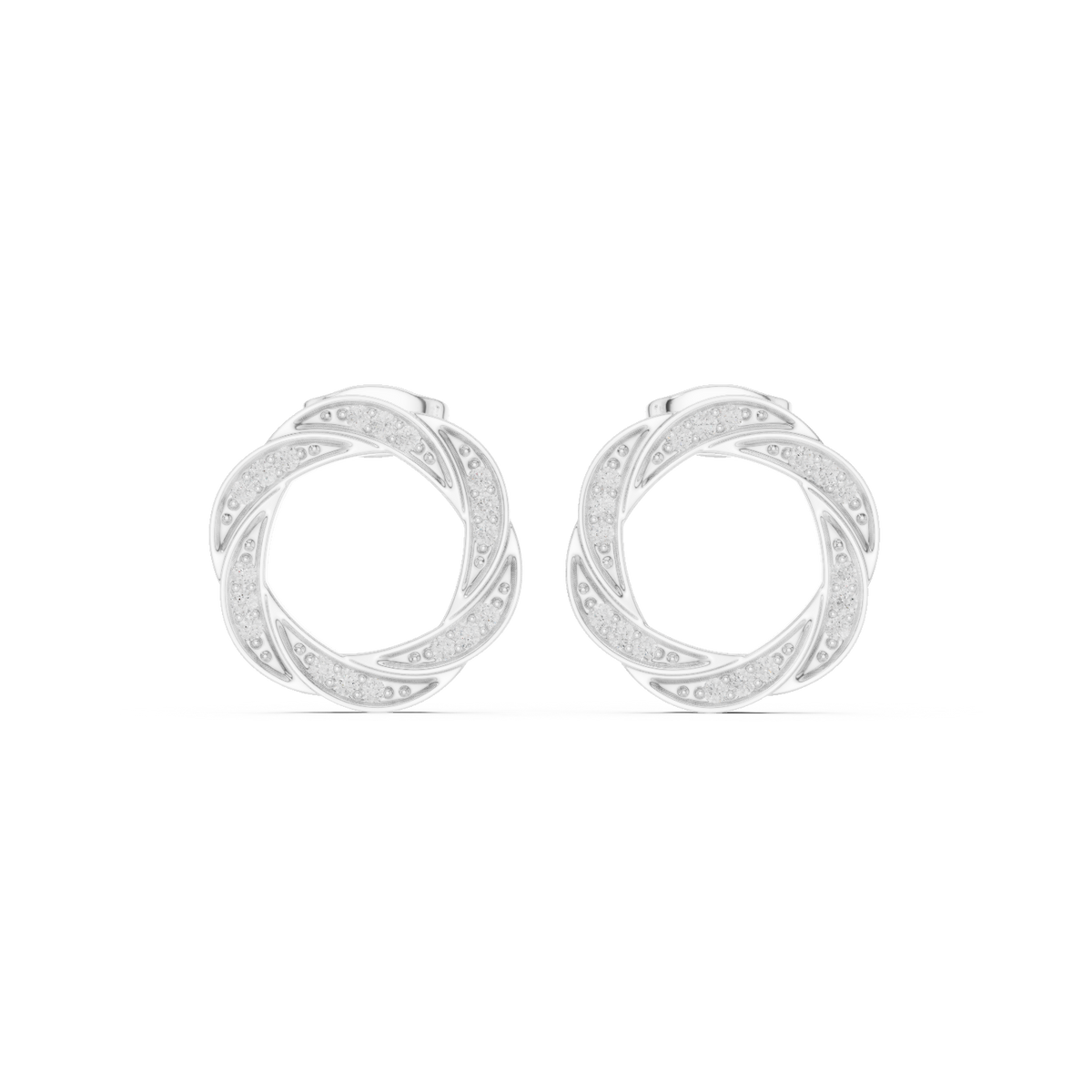 Zavienne Interwoven Diamond Loop Studs