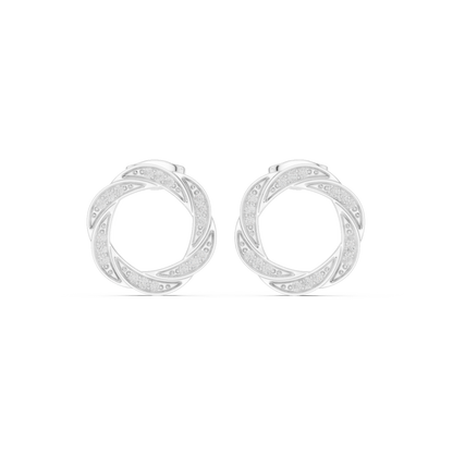 Zavienne Interwoven Diamond Loop Studs