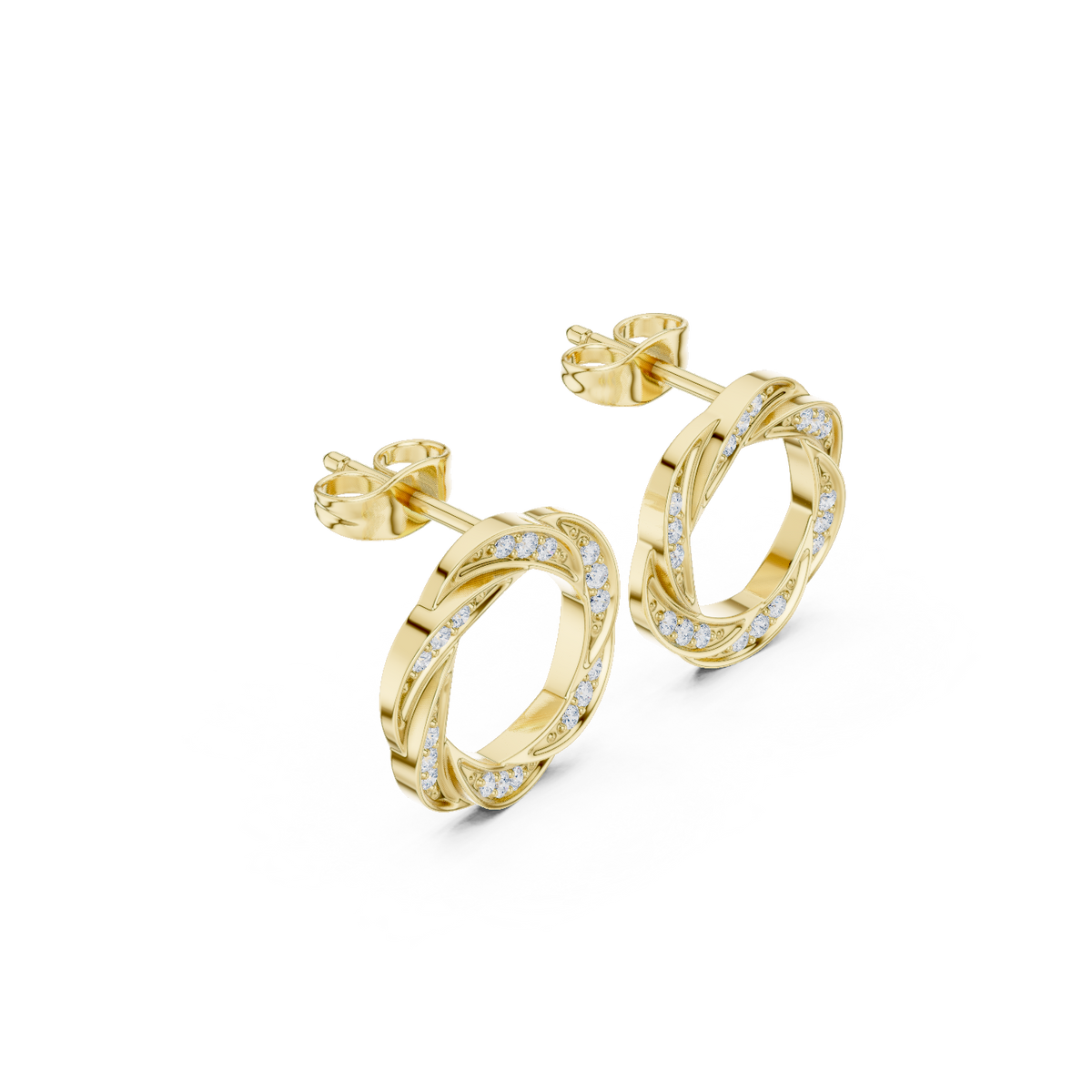 Zavienne Interwoven Diamond Loop Studs