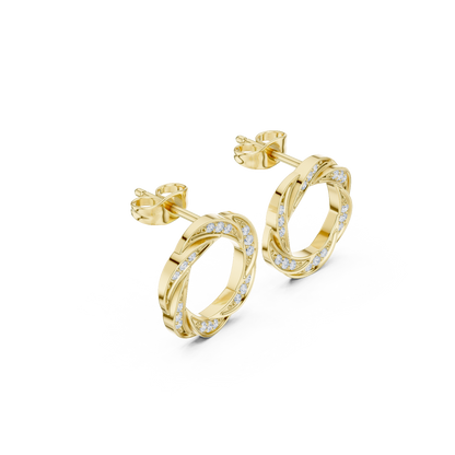 Zavienne Interwoven Diamond Loop Studs