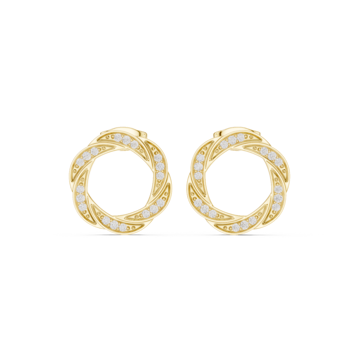 Zavienne Interwoven Diamond Loop Studs