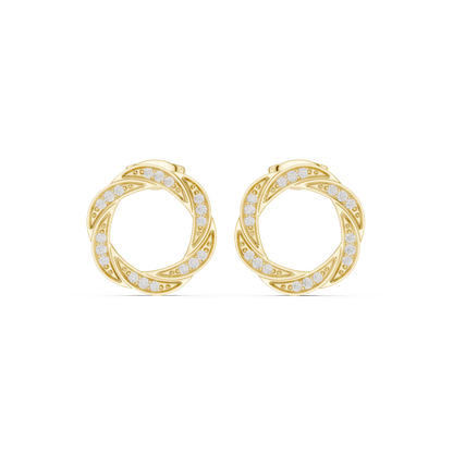 Zavienne Interwoven Diamond Loop Studs