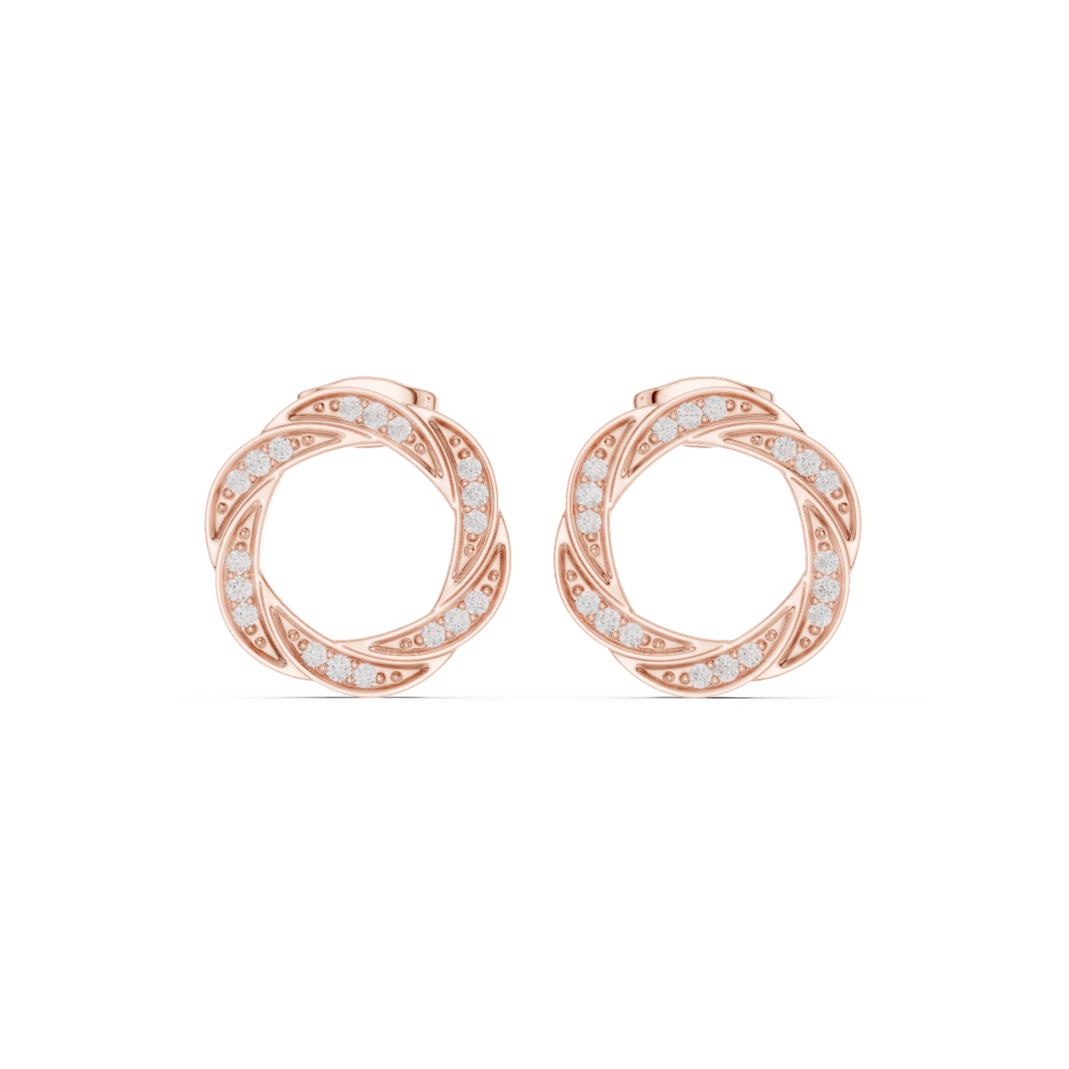 Zavienne Interwoven Diamond Loop Studs