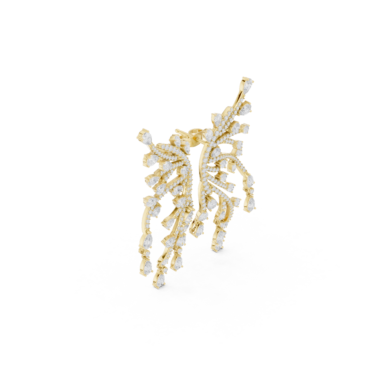 Avelisse Diamond Botanical Cascade Drop Earring