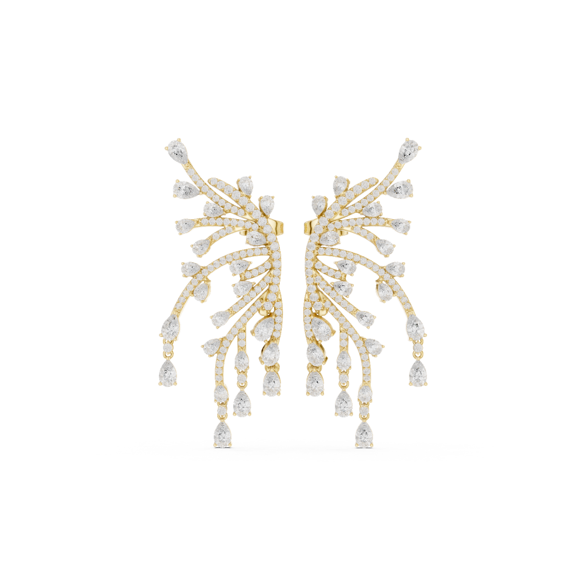 Avelisse Diamond Botanical Cascade Drop Earring