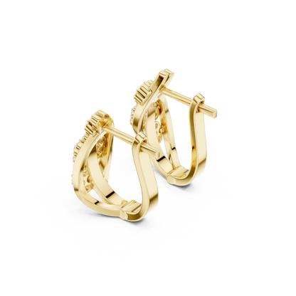 Elvara Triple Bloom Diamond Hoops