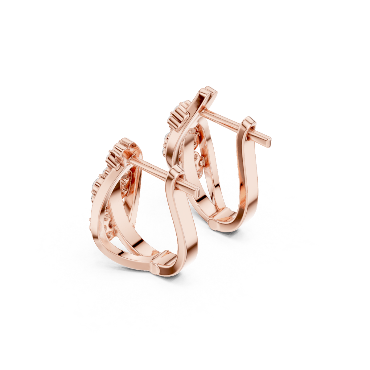 Elvara Triple Bloom Diamond Hoops