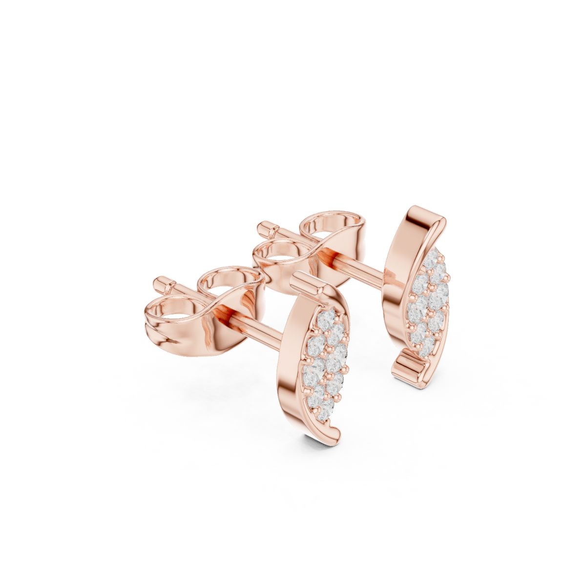 Elowira Floral Crescent Diamond Studs