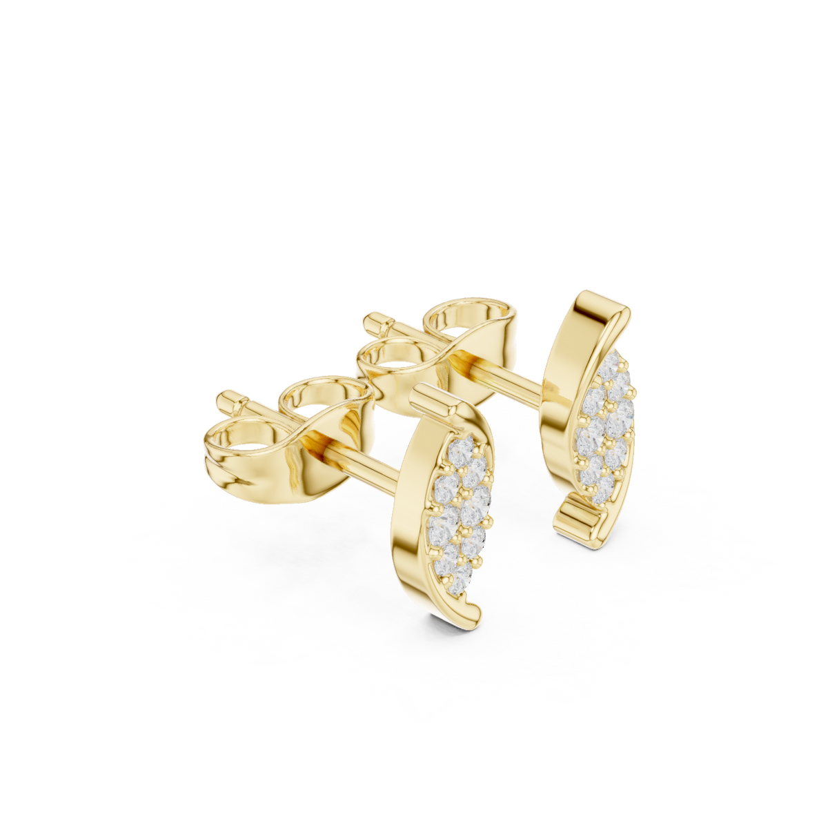 Elowira Floral Crescent Diamond Studs
