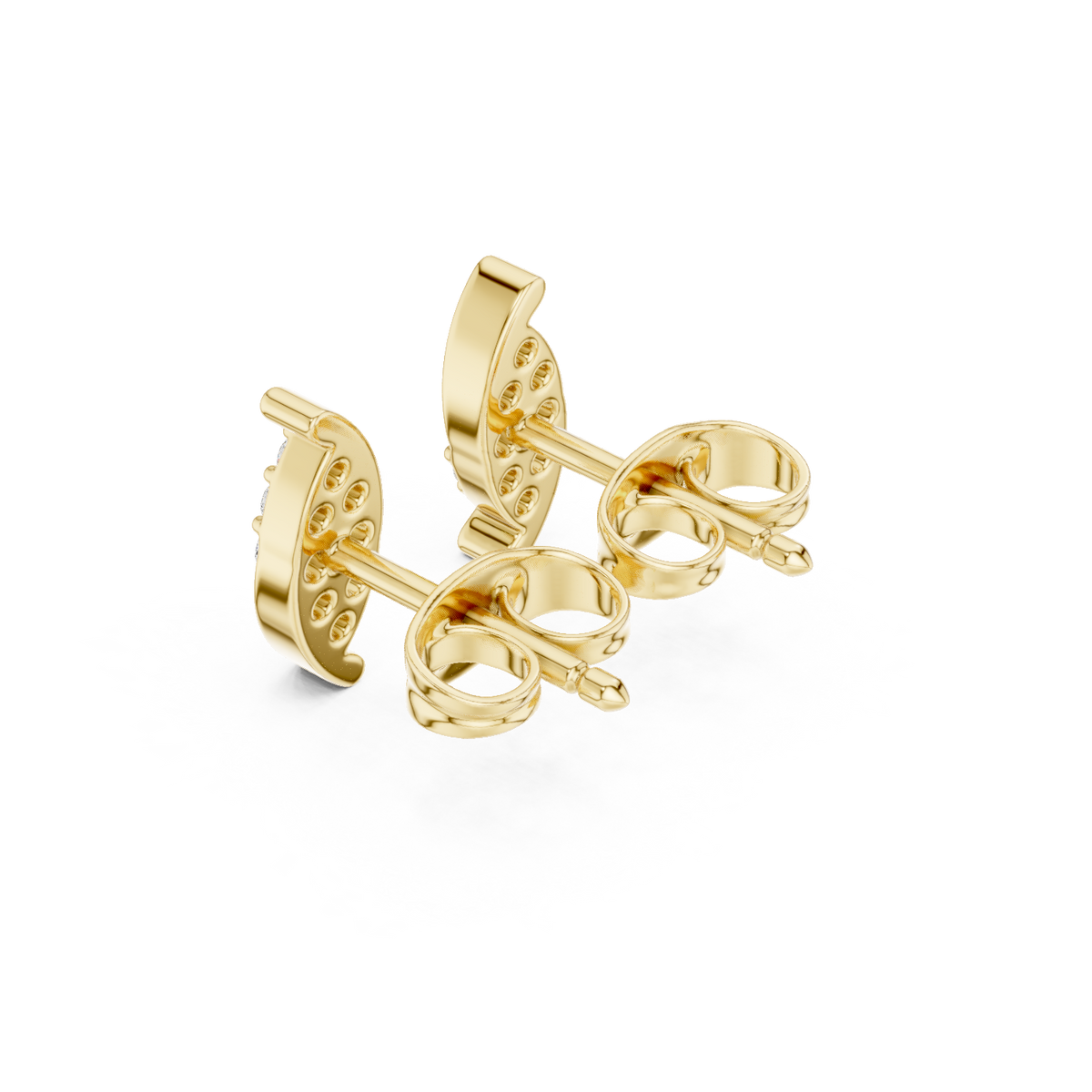 Elowira Floral Crescent Diamond Studs