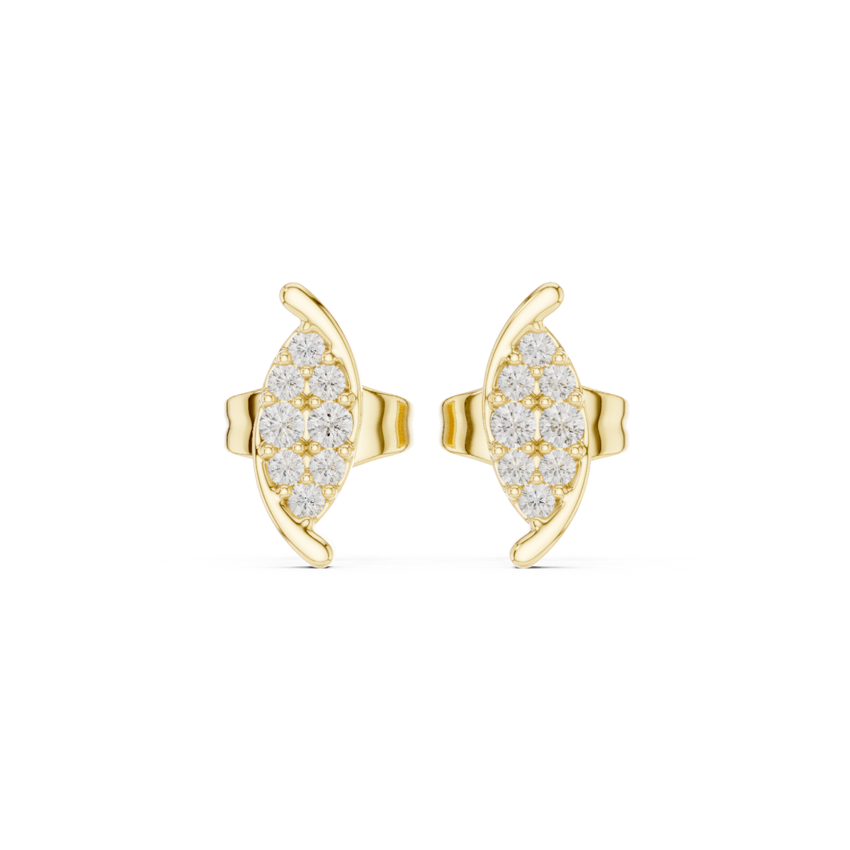 Elowira Floral Crescent Diamond Studs