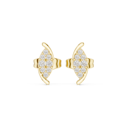 Elowira Floral Crescent Diamond Studs